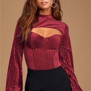 Velvet cutout bodysuit Lulu’s